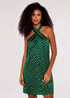 Mini-robe Foil Halter, Vert, grand