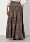 Cotton Crochet Lace Tiered Maxi Skirt, Khaki, large