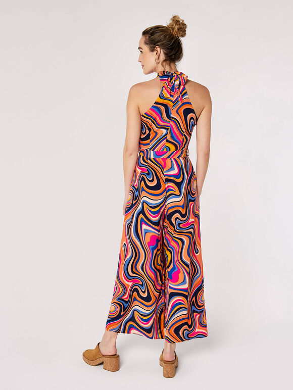 Retro Wave Jumpsuit, Orange, large