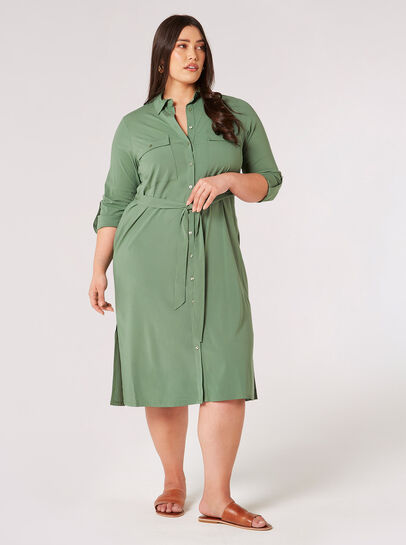 Curve Utility Shirt Midi Dress