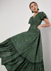 Paisley Print Maxi Dress, Green, large