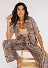 Zebra Palazzo Trousers, Brown, large
