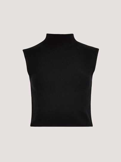 High Neck Knitted Crop Top