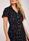 Abstract Print Button Dress, Black, large