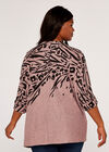 Curve Leopard And Zebra Batwing Top, Pink, large