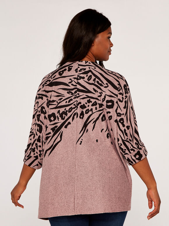 Curve Leopard And Zebra Batwing Top, Pink, large