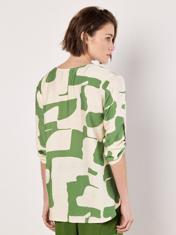 Abstract Shapes Blouse, Green, large