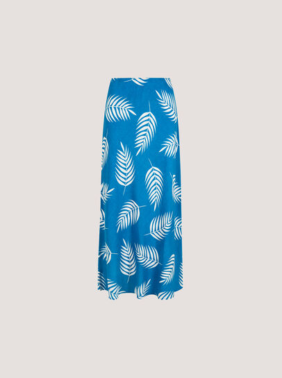 Tropical Leaf Bias Maxi Skirt