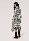 Ikat Shirt Midi Dress, Green, large