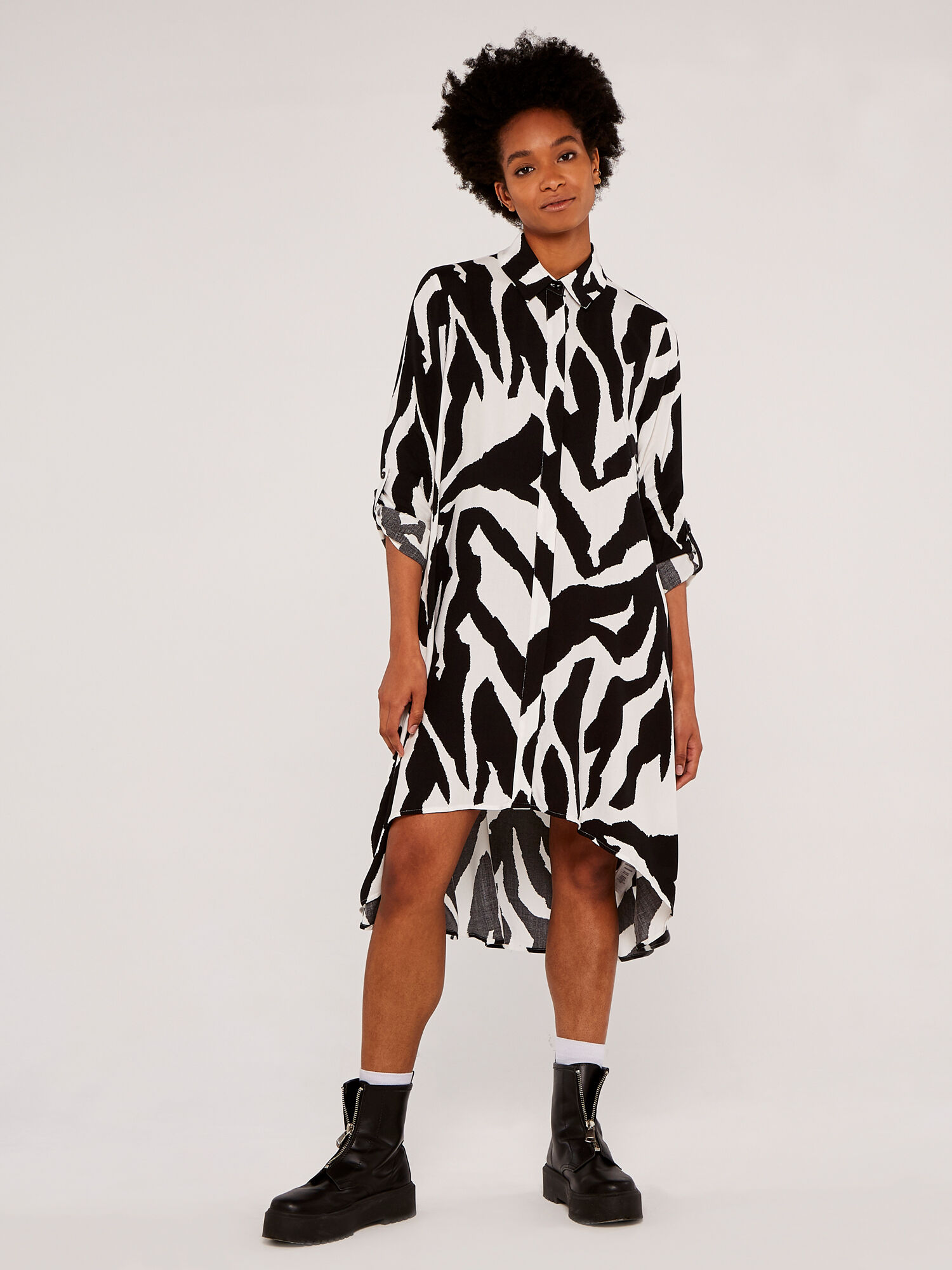 Zebra-Oversize-Kleid | Apricot Kleidung