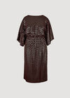 Curve Chevron Mirror Sequin Midi Dress, Brown, large