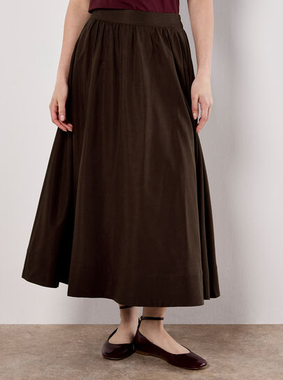 Soft Woven A-Line Midaxi Skirt