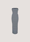 Stripe Ribbed Knitted Bandeau Dress, Navy, large