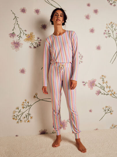 Rainbow Stripe Long Sleeve Top