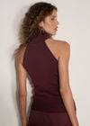 Roll Neck Knitted Tank Top, Plum, large