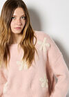 Crochet Daisies Boxy Jumper, Pink, large
