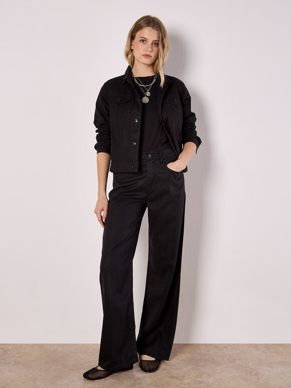 Cotton Cargo Jacket, Black, large