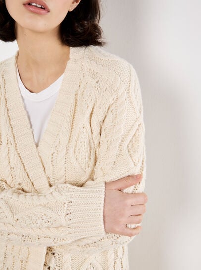 Chunky Cable Knit Longline Cardigan