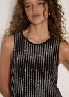 Gemstone Mesh Crop Top, Black, large