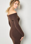 Fluffy Bardot Midaxi Dress, Brown, large