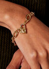 Moon Padlock Bracelet, Yellow, large