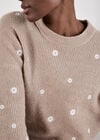 Daisy Embroidered Jumper, Stone, large