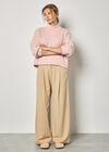 Fisherman Knit Flecked Jumper, Pink, large