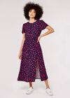 Floral Split Midi Dress, Navy, large