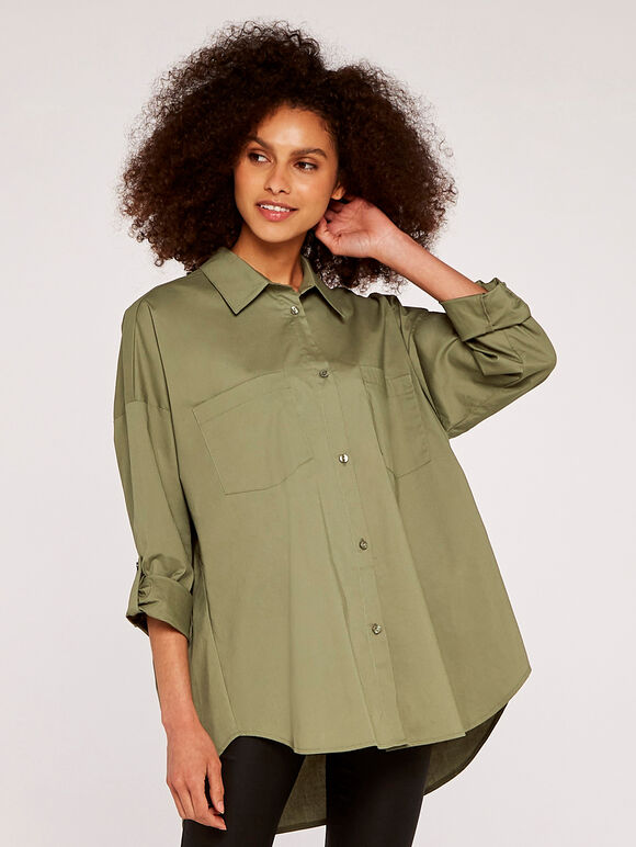 Oversized Shirt, Khaki, large