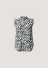 Painterly Paisley Ruffle Top, Cream, large
