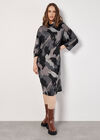 Paint Splash Cocoon Midi Dress, Grey, large