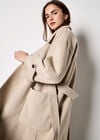 Soft-Touch Long Trench Coat, Stone, large