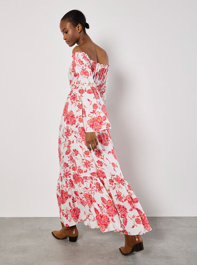 Floral Bardot Maxi Dress