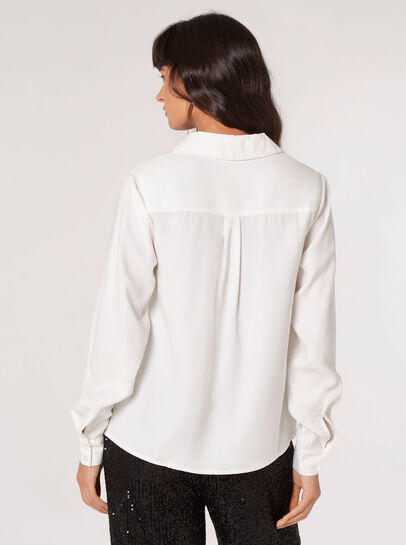Soft Twill Zip Blouse