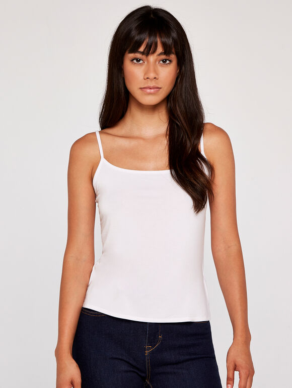 Jersey Cami Top, Cream, large