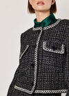 Tweed Cropped Jacket, Black, large