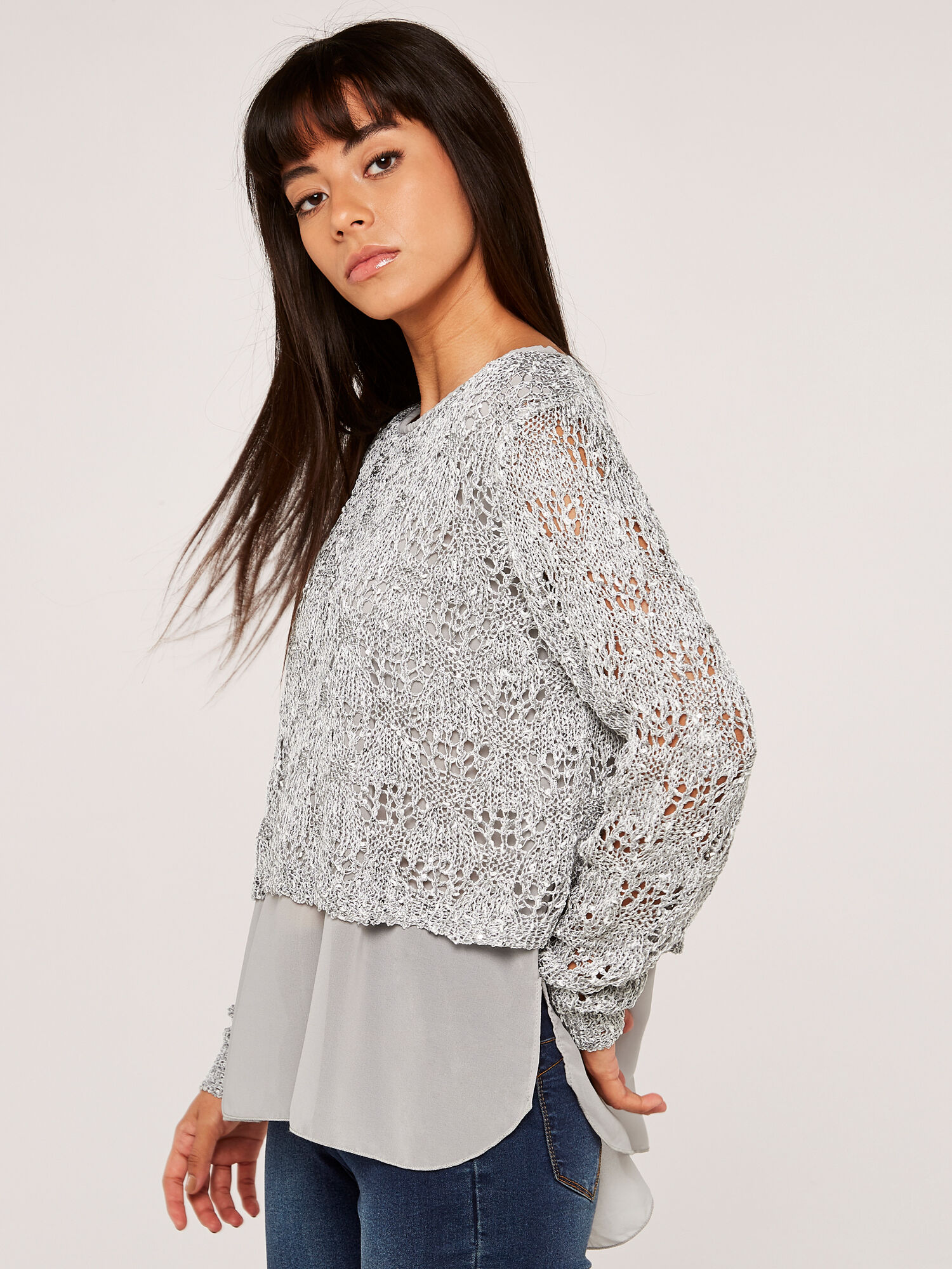 Chiffon cheap sequin top
