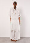 Cotton Blend Lace Longline Cover Up, White, large