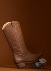 Tall Leather Cowboy Boots, Brown, large