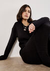 Fine Knit Cable Jumper, Black, large