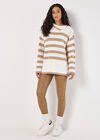 Button Detail Stripe Jumper, Stone, large