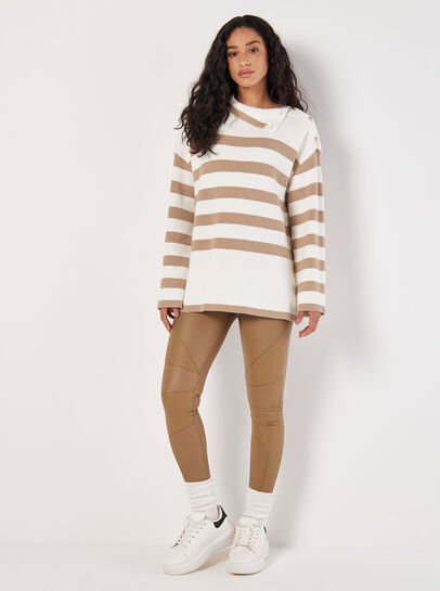 Button Detail Stripe Jumper