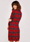 Punk Check Button Dress, Red, large
