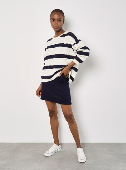 Cable Stripe Pointelle Jumper