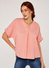 Vneck Cotton Top, Pink, large