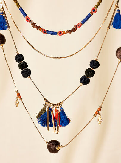 Blue Tassle Necklace