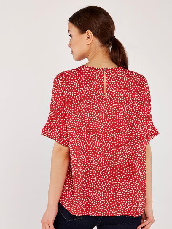 Scattered Dots Top, Red, large