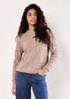 Soft Pointelle Knit Jumper, Stone, large