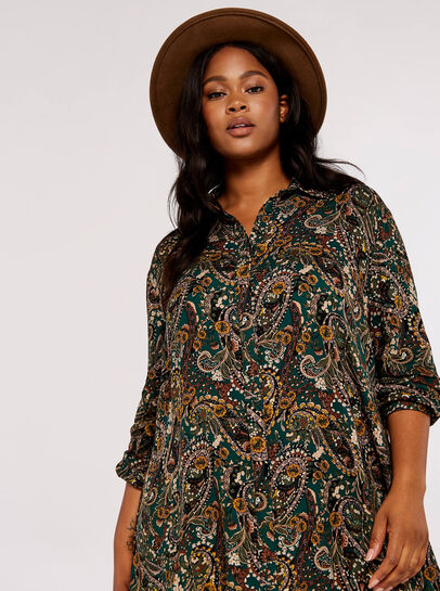 Curve Paisley Mini Dress