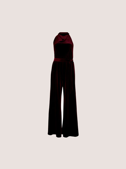 Velvet Cowl Neck Jumpsuit